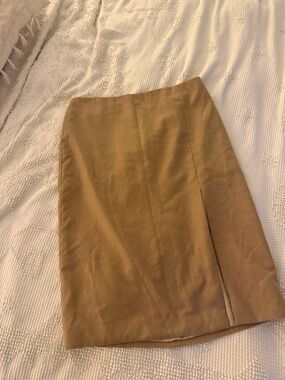 Theory Tan Pencil Skirt with Front Slit